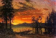 Albert Bierstadt Sunset over the River oil painting picture wholesale